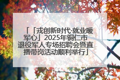 「戎创新时代·就业暖军心」2025年铜仁市退役军人专场招聘会暨直播带岗活动顺利举行