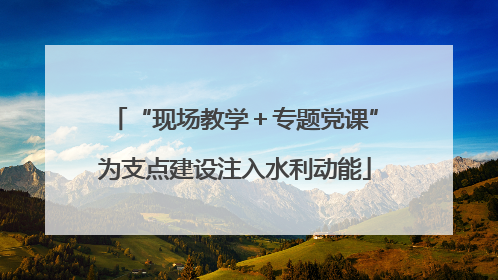“现场教学＋专题党课”为支点建设注入水利动能