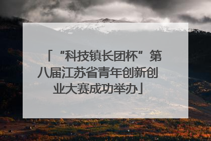 “科技镇长团杯”第八届江苏省青年创新创业大赛成功举办