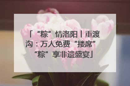 “粽”情洛阳丨重渡沟：万人免费“搂席” “粽”享非遗盛宴