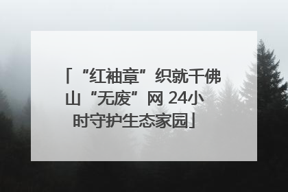 “红袖章”织就千佛山“无废”网 24小时守护生态家园