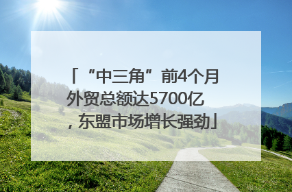 “中三角”前4个月外贸总额达5700亿，东盟市场增长强劲