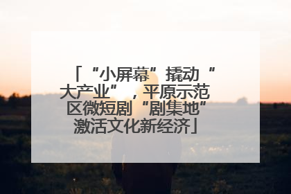 “小屏幕”撬动“大产业”，平原示范区微短剧“剧集地”激活文化新经济