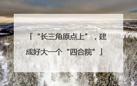 “长三角原点上”，建成好大一个“四合院”
