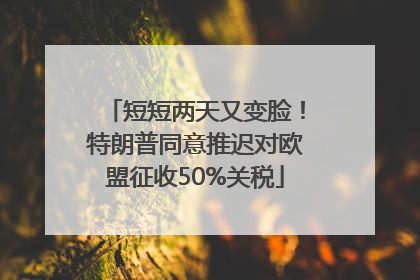 短短两天又变脸！特朗普同意推迟对欧盟征收50%关税