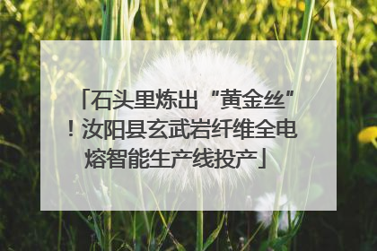 石头里炼出“黄金丝”！汝阳县玄武岩纤维全电熔智能生产线投产