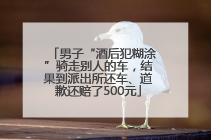 男子“酒后犯糊涂”骑走别人的车，结果到派出所还车、道歉还赔了500元