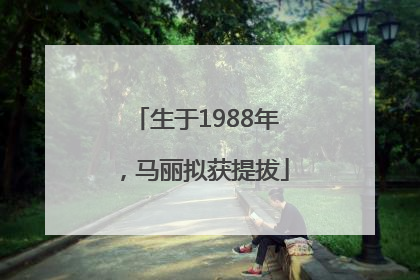 生于1988年，马丽拟获提拔