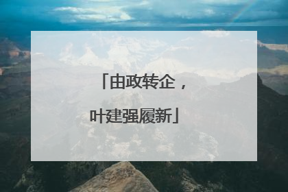 由政转企，叶建强履新