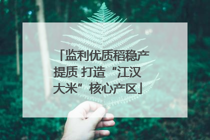 监利优质稻稳产提质 打造“江汉大米”核心产区