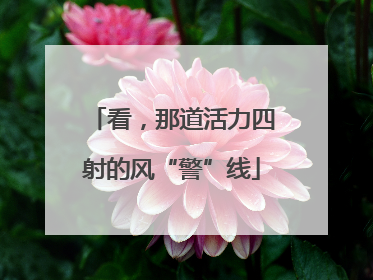 看，那道活力四射的风“警”线