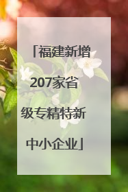 福建新增207家省级专精特新中小企业