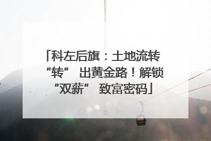 科左后旗：土地流转 “转” 出黄金路！解锁 “双薪” 致富密码