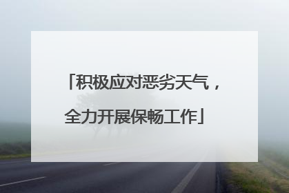 积极应对恶劣天气，全力开展保畅工作