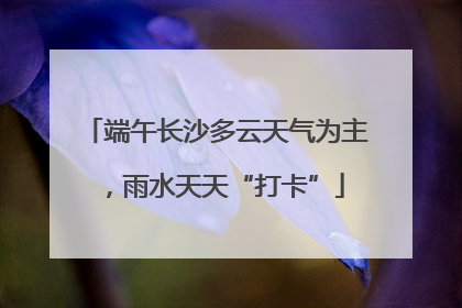 端午长沙多云天气为主，雨水天天“打卡”