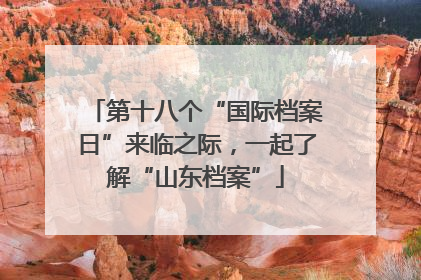 第十八个“国际档案日”来临之际，一起了解“山东档案”