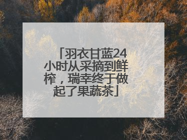 羽衣甘蓝24小时从采摘到鲜榨，瑞幸终于做起了果蔬茶