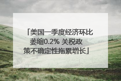 美国一季度经济环比萎缩0.2% 关税政策不确定性拖累增长