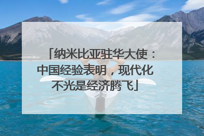 纳米比亚驻华大使：中国经验表明，现代化不光是经济腾飞
