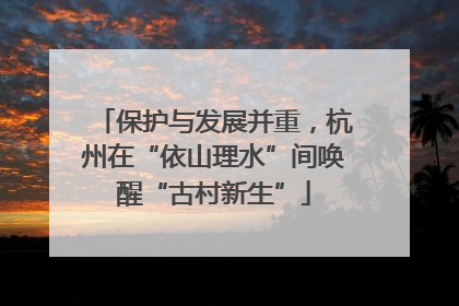 保护与发展并重，杭州在“依山理水”间唤醒“古村新生”