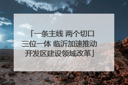 一条主线 两个切口 三位一体 临沂加速推动开发区建设领域改革