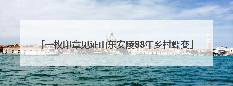 一枚印章见证山东安陵88年乡村蝶变