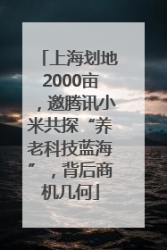 上海划地2000亩，邀腾讯小米共探“养老科技蓝海”，背后商机几何