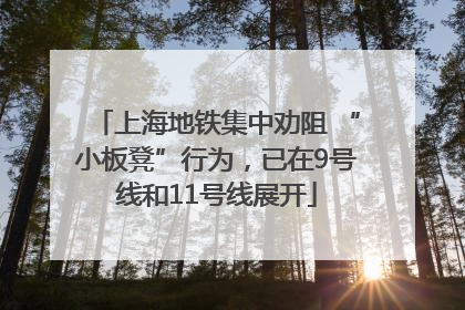 上海地铁集中劝阻 “小板凳”行为，已在9号线和11号线展开