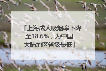 上海成人吸烟率下降至18.6%，为中国大陆地区省级最低