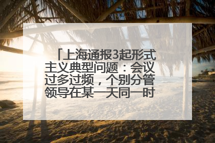 上海通报3起形式主义典型问题：会议过多过频，个别分管领导在某一天同一时段需参加3个会议