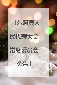 东阿县人民代表大会常务委员会公告