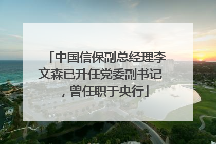 中国信保副总经理李文森已升任党委副书记，曾任职于央行
