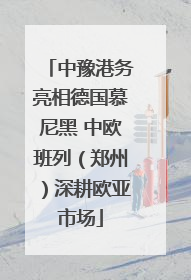 中豫港务亮相德国慕尼黑 中欧班列（郑州）深耕欧亚市场