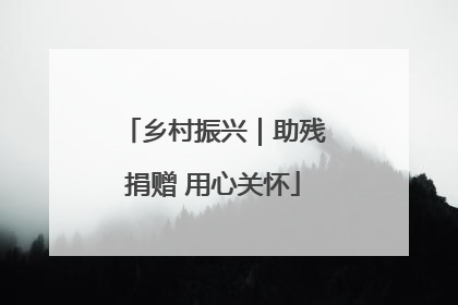 乡村振兴｜助残捐赠 用心关怀