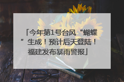 今年第1号台风“蝴蝶”生成！预计后天登陆！福建发布暴雨警报