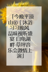 今晚平顶山⑧｜沐浴习习晚风 品味视听盛宴 白龟湖畔·草坪音乐会激情上演
