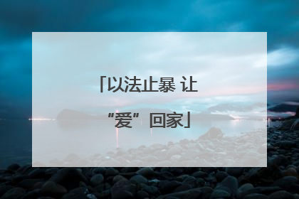 以法止暴 让“爱”回家
