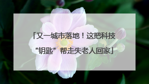 又一城市落地！这把科技“钥匙”帮走失老人回家
