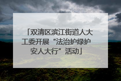 双清区滨江街道人大工委开展“法治护绿护安人大行”活动