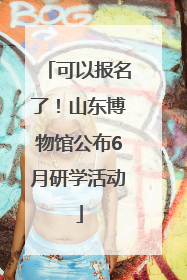 可以报名了！山东博物馆公布6月研学活动