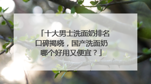 十大男士洗面奶排名口碑揭晓，国产洗面奶哪个好用又便宜？
