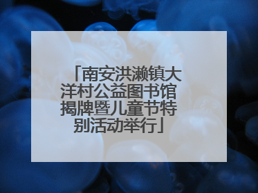 南安洪濑镇大洋村公益图书馆揭牌暨儿童节特别活动举行