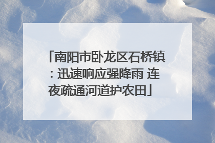 南阳市卧龙区石桥镇：迅速响应强降雨 连夜疏通河道护农田