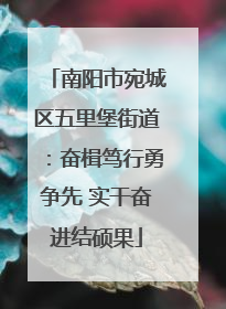 南阳市宛城区五里堡街道：奋楫笃行勇争先 实干奋进结硕果