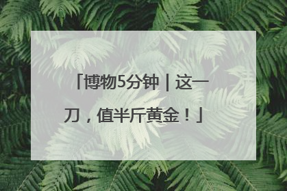 博物5分钟｜这一刀，值半斤黄金！