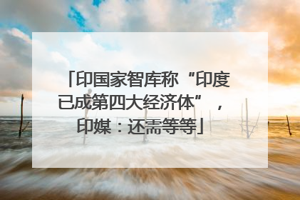 印国家智库称“印度已成第四大经济体”，印媒：还需等等