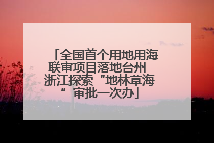 全国首个用地用海联审项目落地台州 浙江探索“地林草海”审批一次办
