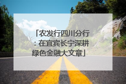 农发行四川分行：在宜宾长宁深耕绿色金融大文章