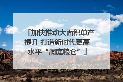 加快推动大面积单产提升 打造新时代更高水平“洞庭粮仓”