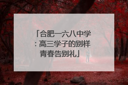 合肥一六八中学：高三学子的别样青春告别礼